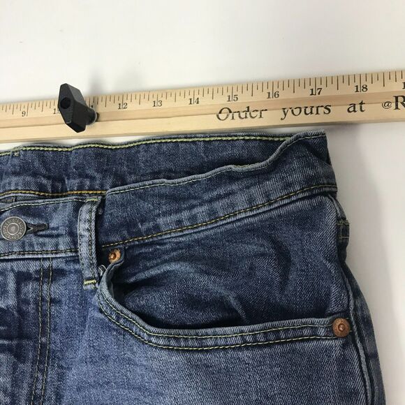 Levis Jeans Mens 34*32 Medium Blue Straight Leg Cotton Stretch Mid Rise Pockets - Picture 13 of 16